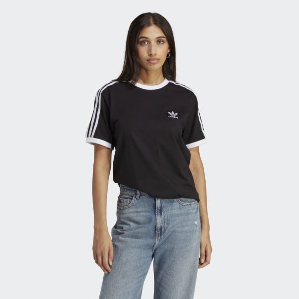T-shirt Noir à 3 Bandes Adicolor Classics Adidas