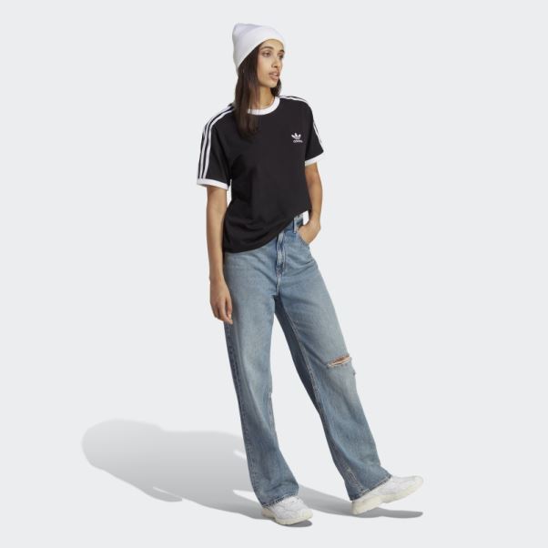 T-shirt Noir à 3 Bandes Adicolor Classics Adidas