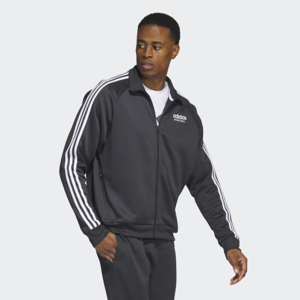 Veste De Basketball Adidas Mode Carbone