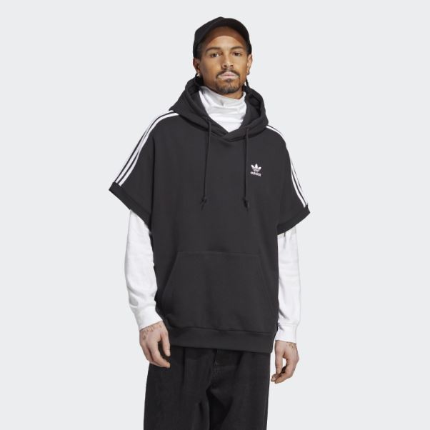Adidas Adicolor Classics Sweat à Capuche Manches Courtes Noir