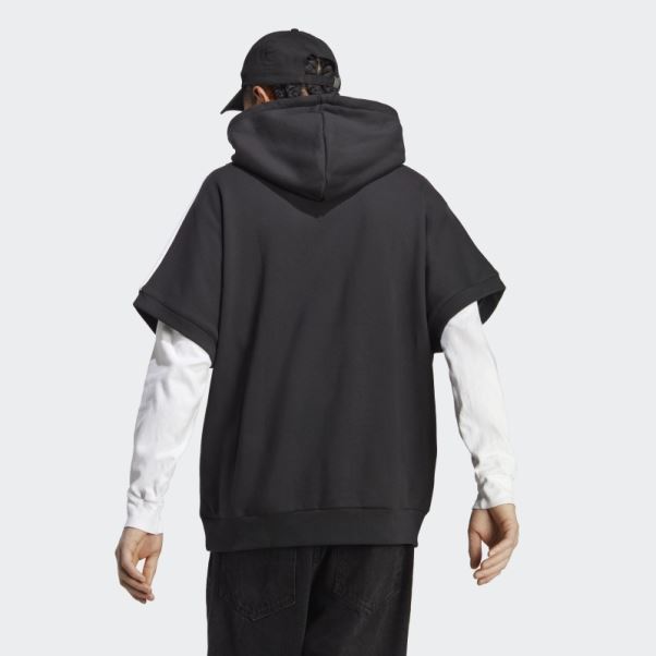 Adidas Adicolor Classics Sweat à Capuche Manches Courtes Noir