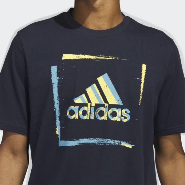 T-shirt Graphique à Manches Courtes Pochoir Bicolore Encre Adidas