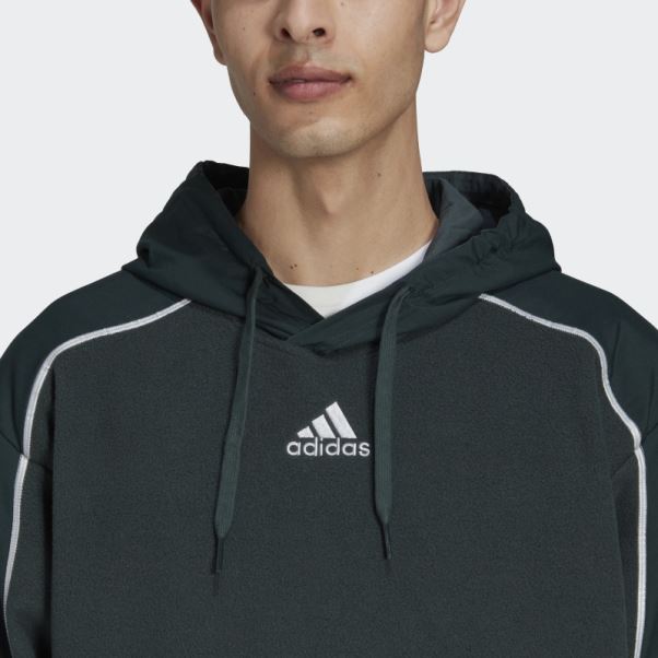 Sweat à Capuche Adidas Essentials Reflect In The Dark Vert Polaire