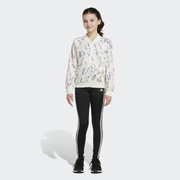 Adidas Veste Blanche à 3 Bandes Avec Imprimé Intégral