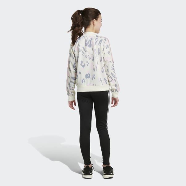 Adidas Veste Blanche à 3 Bandes Avec Imprimé Intégral