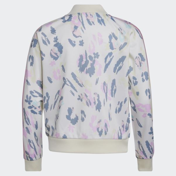 Adidas Veste Blanche à 3 Bandes Avec Imprimé Intégral