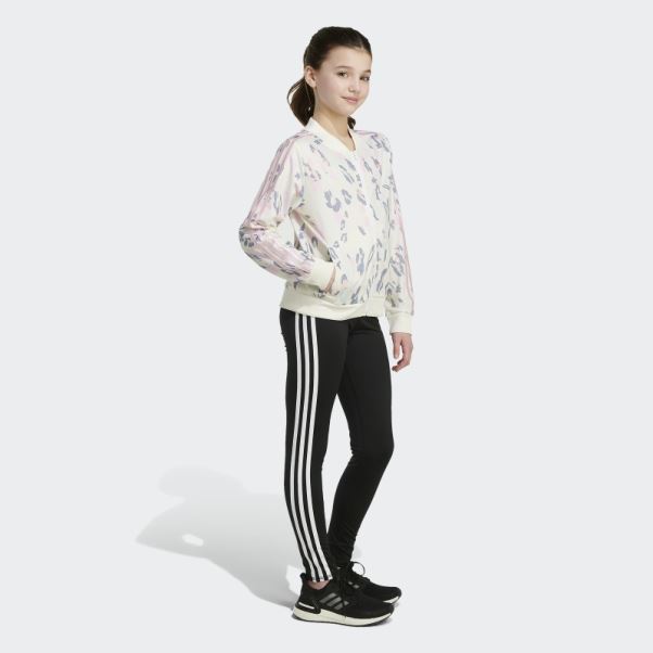 Adidas Veste Blanche à 3 Bandes Avec Imprimé Intégral
