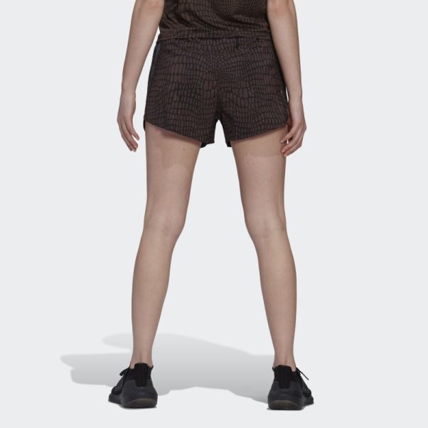 Adidas Short De Running Icon Noir à Imprimé Crocodile à 3 Bandes