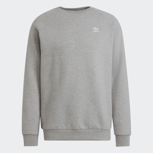 Sweat Gris Moyen Adicolor Essentials Trèfle Ras Du Cou Adidas