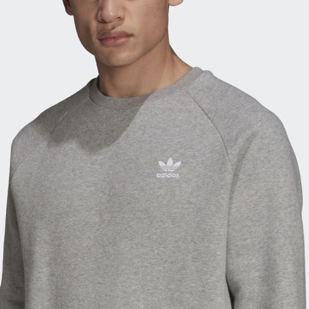 Sweat Gris Moyen Adicolor Essentials Trèfle Ras Du Cou Adidas