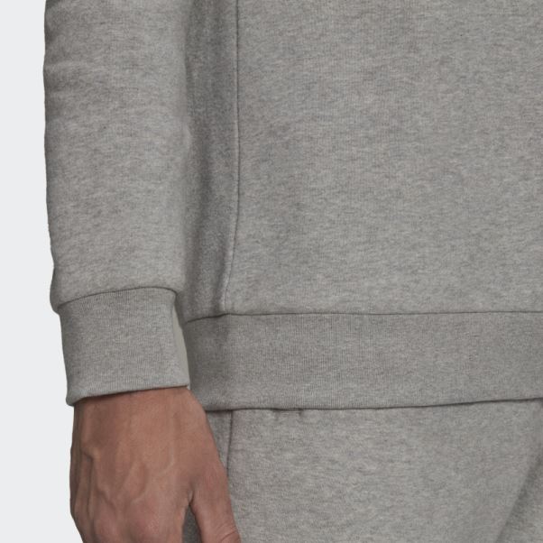 Sweat Adidas Gris Moyen Adicolor Essentials Trèfle Ras Du Cou