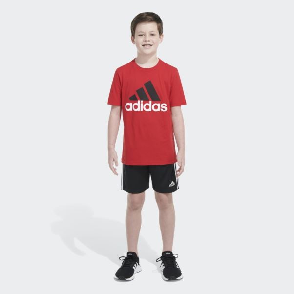 écarlate Adidas Ss Tee Deux Tons Bos
