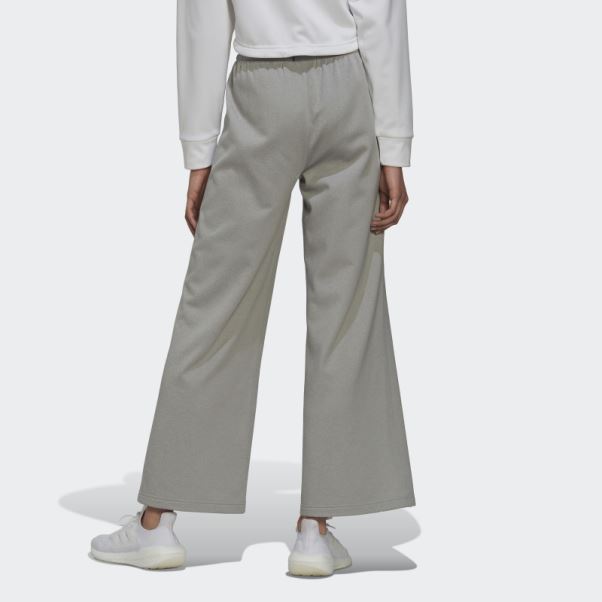 Pantalon Large Taille Haute Aeroready Gris Moyen Adidas