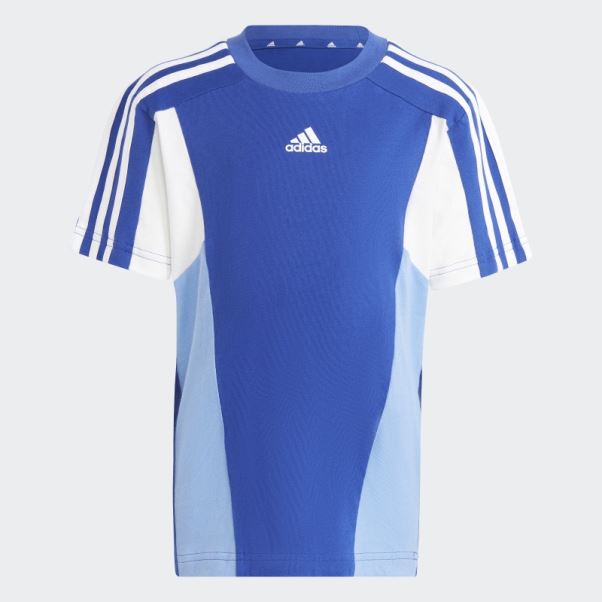 T-shirt Adidas Essentials Colorblock Bleu