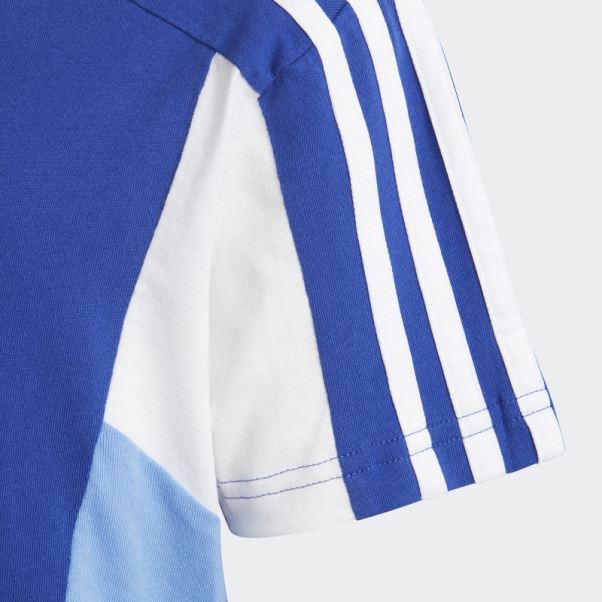 T-shirt Adidas Essentials Colorblock Bleu
