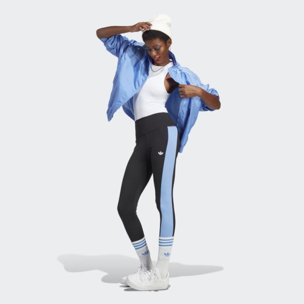 Leggings à Empiècement Latéral Adidas Noir