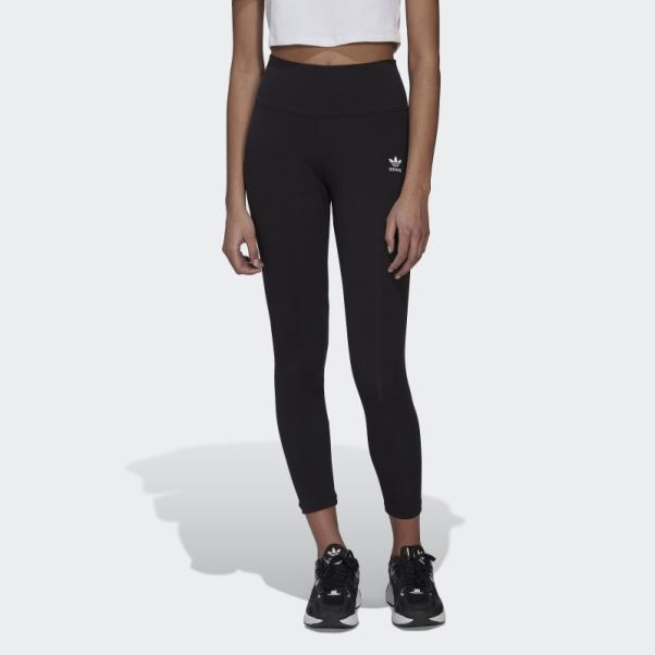 Adicolor Essentials+ Legging Côtelé Longueur 7/8 Noir Adidas