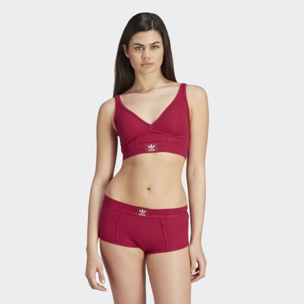 Adidas Adicolor Flex Coton Côtelé Deux Plis Plongeant Brami Bordeaux