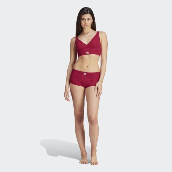 Adidas Adicolor Flex Coton Côtelé Deux Plis Plongeant Brami Bordeaux