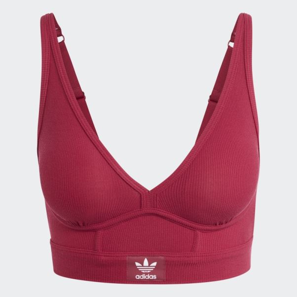 Adidas Adicolor Flex Coton Côtelé Deux Plis Plongeant Brami Bordeaux
