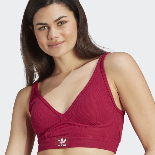 Adidas Adicolor Flex Coton Côtelé Deux Plis Plongeant Brami Bordeaux