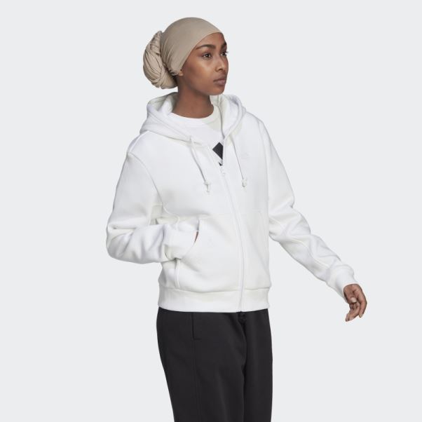Sweat à Capuche Zippé Adidas All Szn Blanc