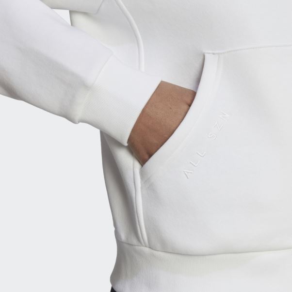 Sweat à Capuche Zippé Adidas All Szn Blanc