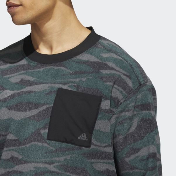 Sweat Ras Du Cou à Imprimé Texturé Noir Adidas
