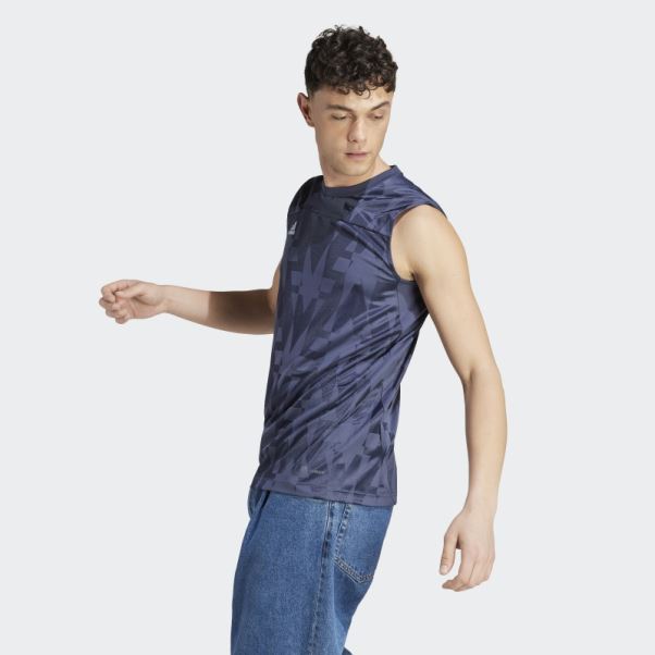 Maillot Sans Manches Adidas Tiro Bleu Marine