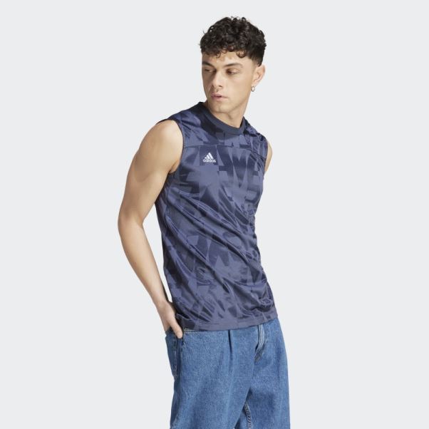 Maillot Sans Manches Adidas Tiro Bleu Marine