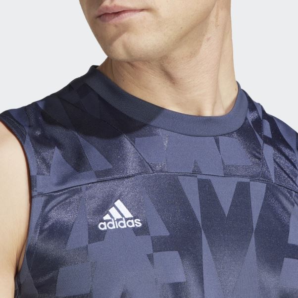 Maillot Sans Manches Adidas Tiro Bleu Marine