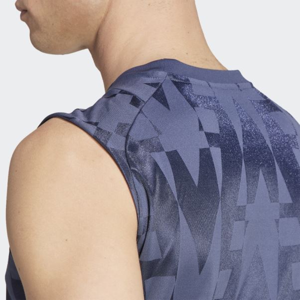 Maillot Sans Manches Adidas Tiro Bleu Marine