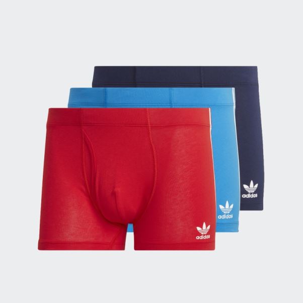 Slip Confort En Coton Flex à 3 Bandes (3 Paires) Oiseau Bleu Adidas