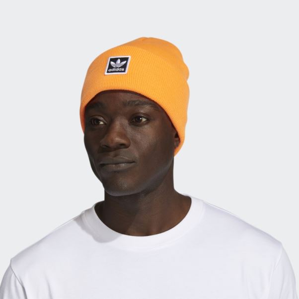 Adidas Bonnet à Revers Oversize Orange