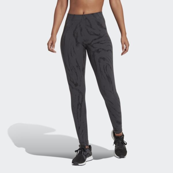Adidas Future Icons Legging Imprimé Animal Carbone