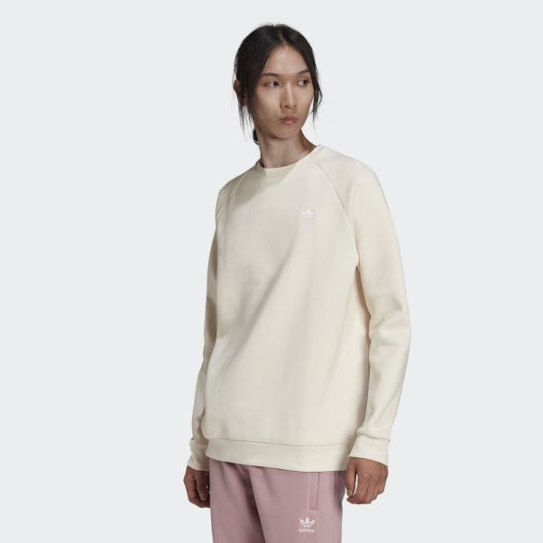 Adidas Sweat Adicolor Essentials Trèfle Ras Du Cou Blanc