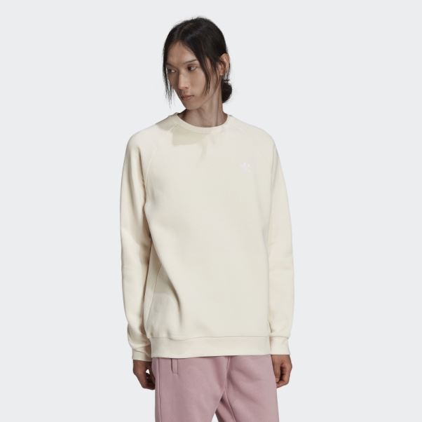 Adidas Sweat Adicolor Essentials Trèfle Ras Du Cou Blanc