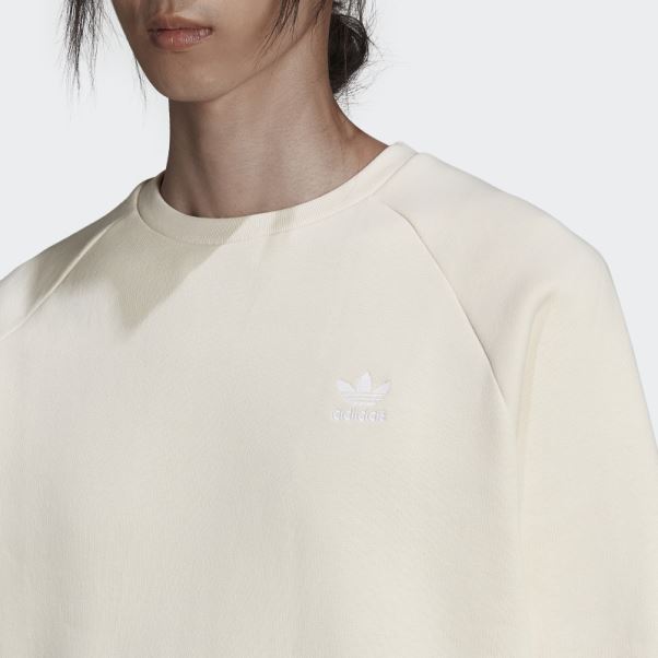 Adidas Sweat Adicolor Essentials Trèfle Ras Du Cou Blanc