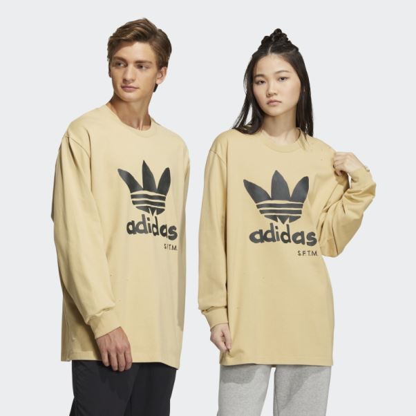 Chanson Beige Brumeux Pour Le T-shirt Muet à Manches Longues Adidas