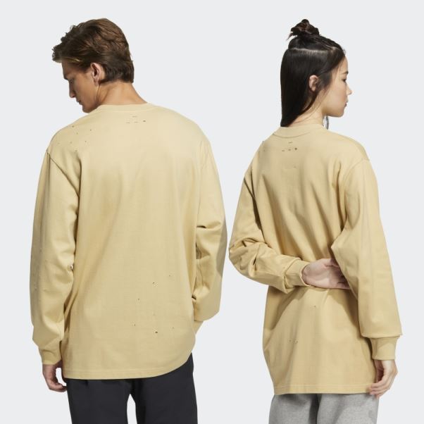 Chanson Beige Brumeux Pour Le T-shirt Muet à Manches Longues Adidas