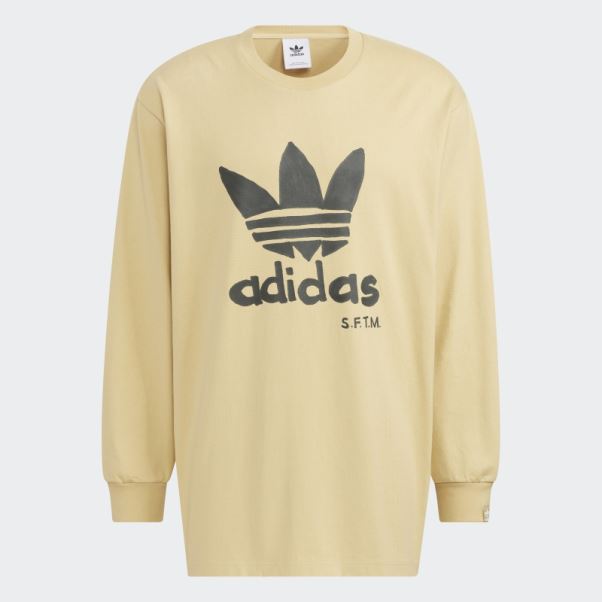 Chanson Beige Brumeux Pour Le T-shirt Muet à Manches Longues Adidas