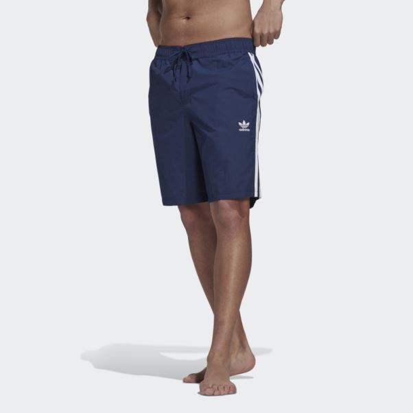 Short De Bain à 3 Bandes Adicolor Indigo Nuit Adidas