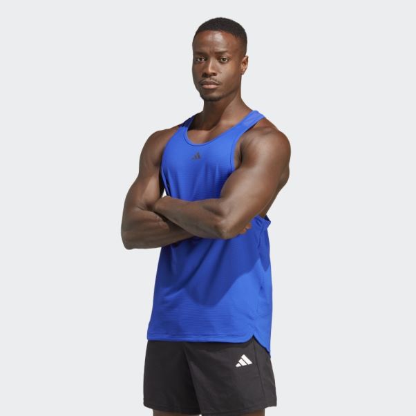 Débardeur D'entraînement Surélevé Adidas Heat.rdy Hiit Bleu