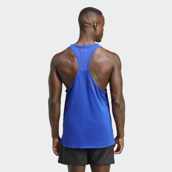 Débardeur D'entraînement Surélevé Adidas Heat.rdy Hiit Bleu