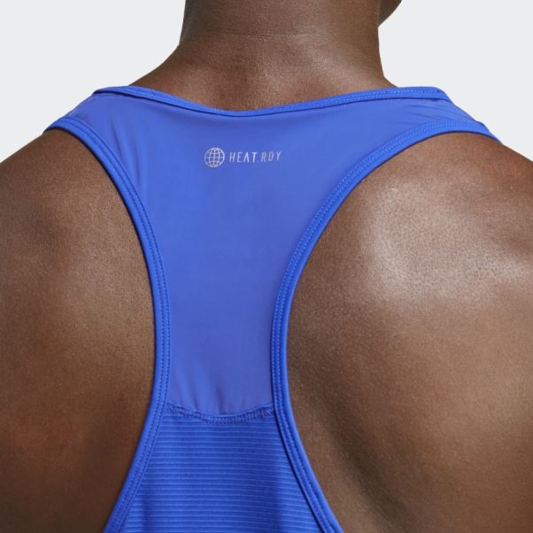 Débardeur D'entraînement Surélevé Adidas Heat.rdy Hiit Bleu