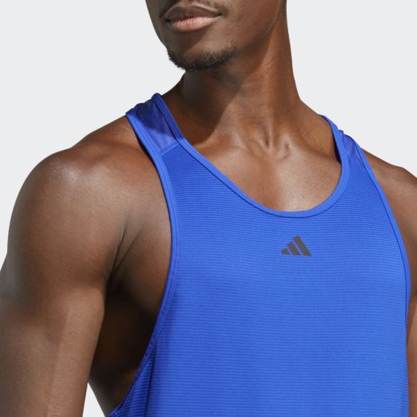 Débardeur D'entraînement Surélevé Adidas Heat.rdy Hiit Bleu