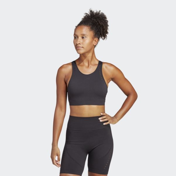 Soutien-gorge Léger D'entraînement Aeroknit Noir Adidas