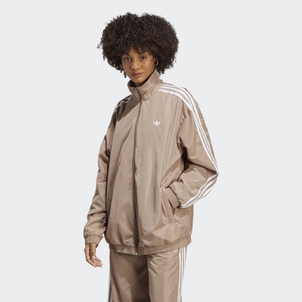 Haut De Survêtement Adidas Oversize Marron Crayeux