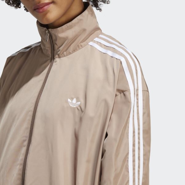 Haut De Survêtement Adidas Oversize Marron Crayeux