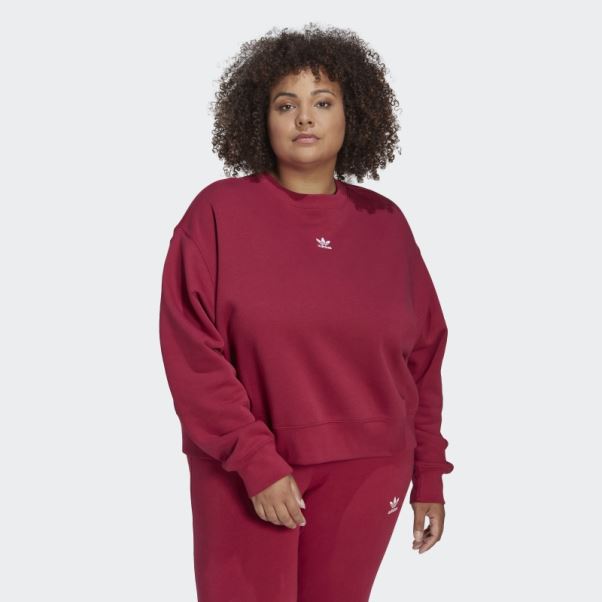 Sweat Adidas Adicolor Essentials Crew (taille Plus) Bordeaux